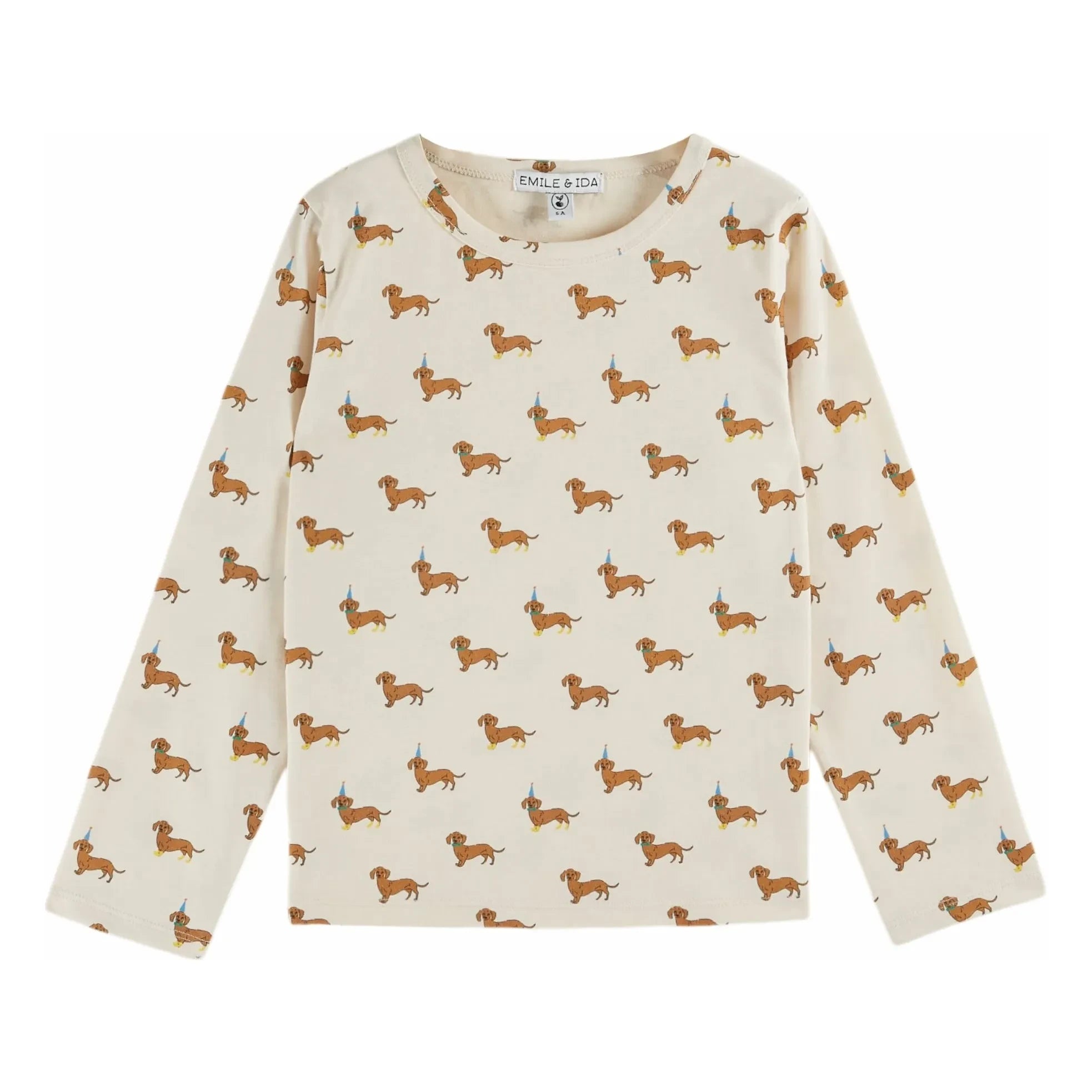 Emile et Ida - Camisetas de algodón orgánico con perros | Crudo