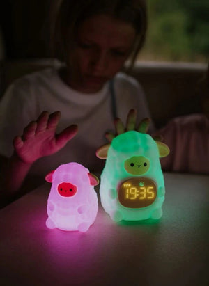 Mary's - Reloj Despertador con Luz Nocturna de Oveja | Blanco