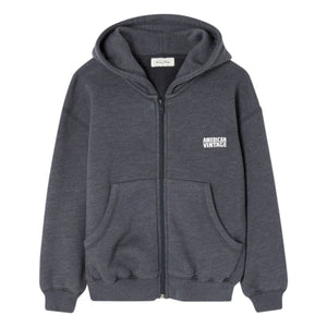 American Vintage - Sudadera Doven con cremallera | Carbón Veteado