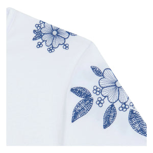 Tartine et Chocolat - Camiseta bordada con flores | Blanco