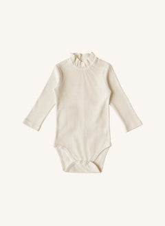 Studio Bohème - Body de Algodón Orgánico con Cuello Büzgülü Romy | Vainilla