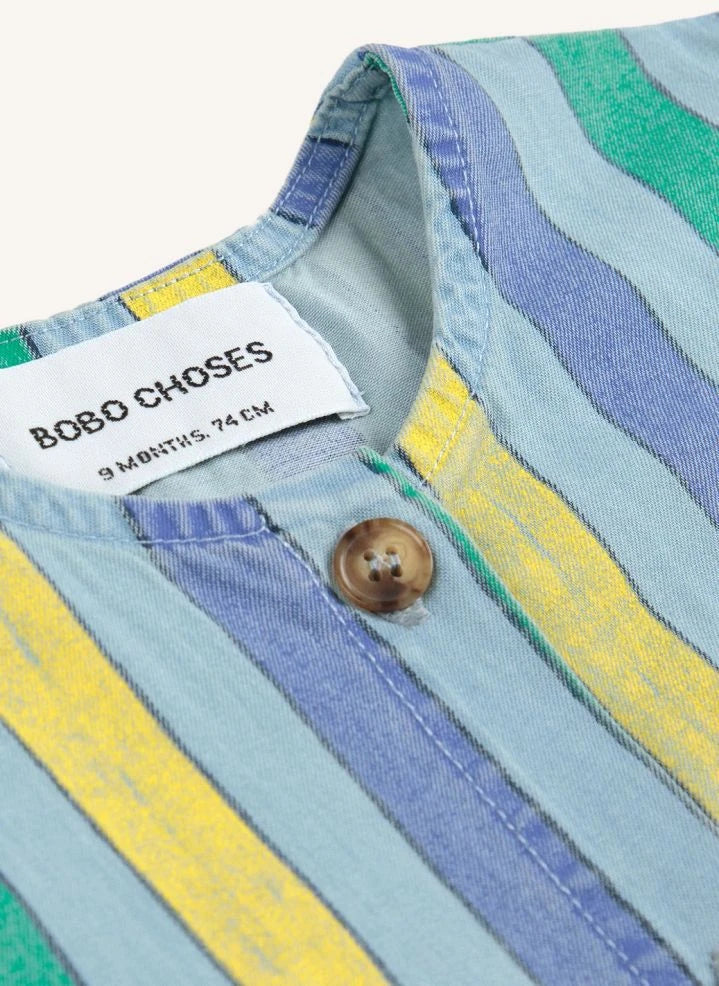 Bobo Choses - Mono de Denim Ligero Rayado | Azul
