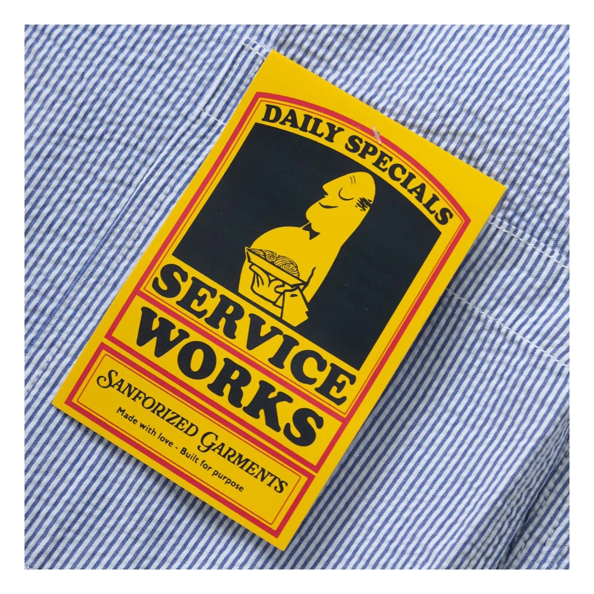 Service Works - Chaqueta de rayas de seersucker | Azul claro