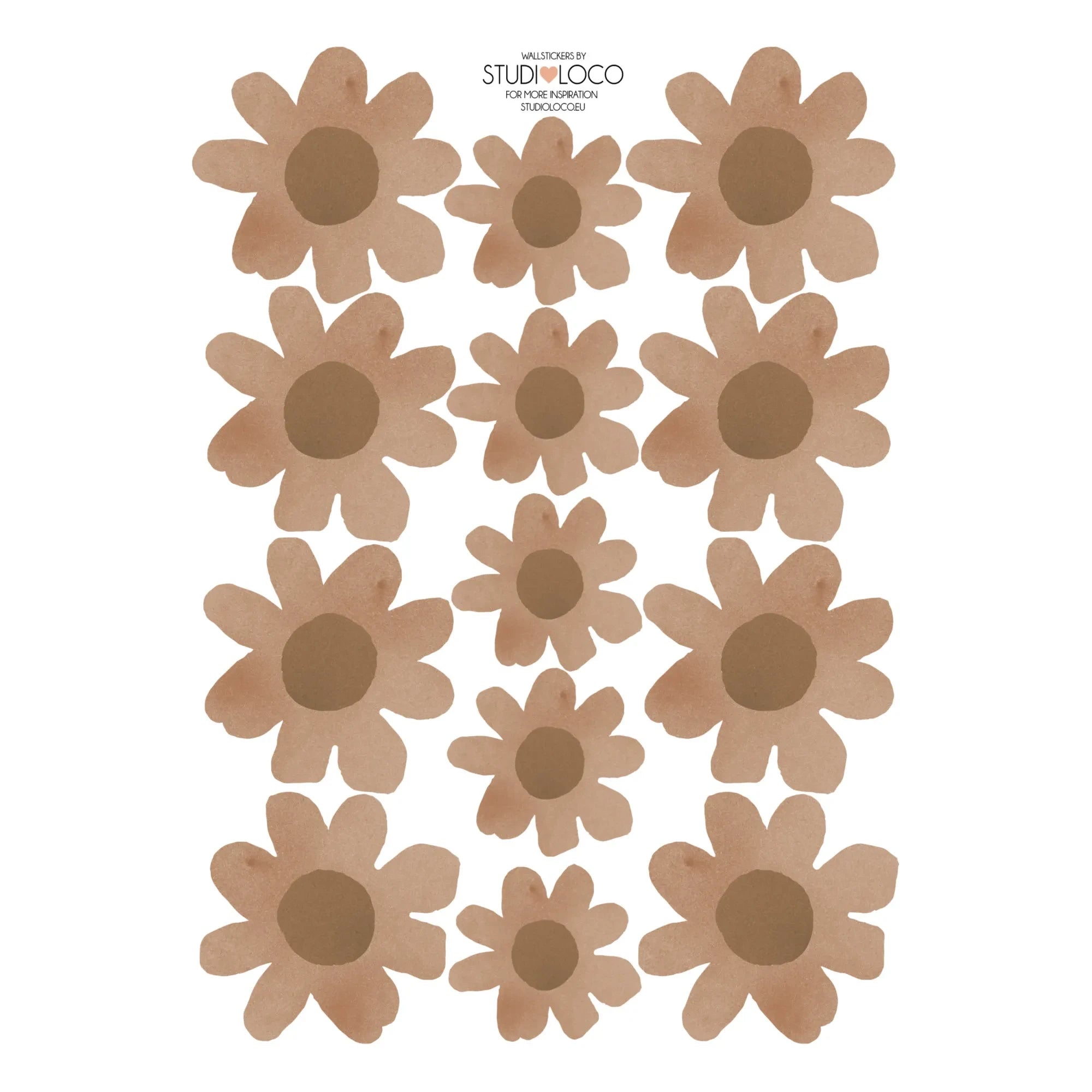 Studio Loco - Adhesivos de pared con estampado floral | Marrón