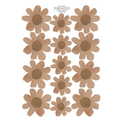 Studio Loco - Adhesivos de pared con estampado floral | Marrón