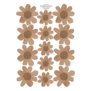 Studio Loco - Adhesivos de pared con estampado floral | Marrón