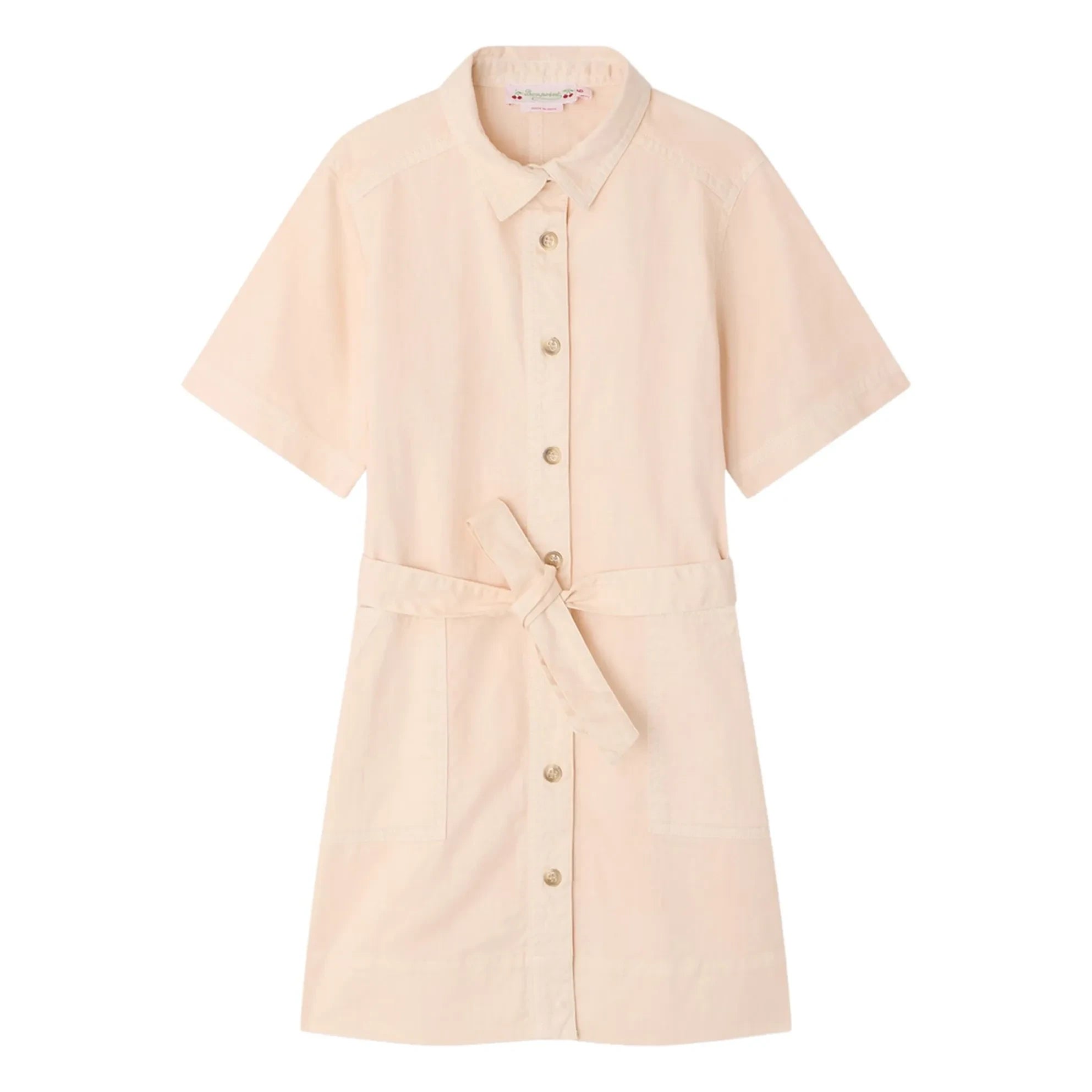 Bonpoint - Vestido camisero de algodón orgánico Lauriane | Rosa empolvado