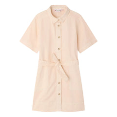 Bonpoint - Vestido camisero de algodón orgánico Lauriane | Rosa empolvado