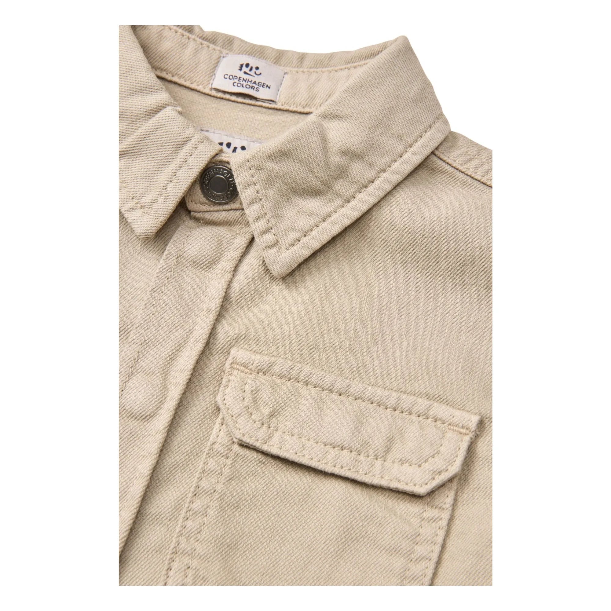 Copenhagen Colors - Camisa Safari de sarga de algodón orgánico | Beige