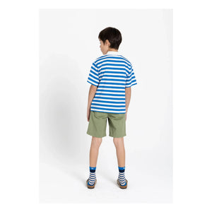 Smallable Kid - Polo de algodón orgánico a rayas Tilo | Azul real