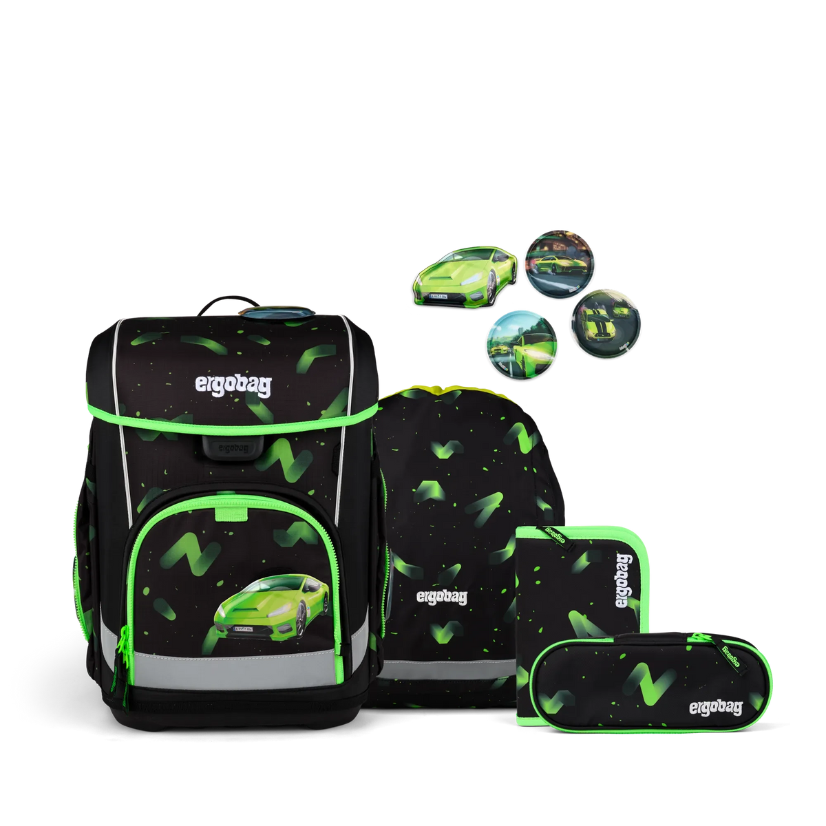 Ergobag - Set de Mochilas escolares cubo Beary Fast Lane