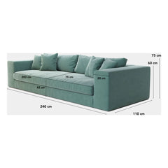 Panac Edition - Sofá ligero de 3 plazas Bellechasse, algodón y lino - 240 cm | Gris