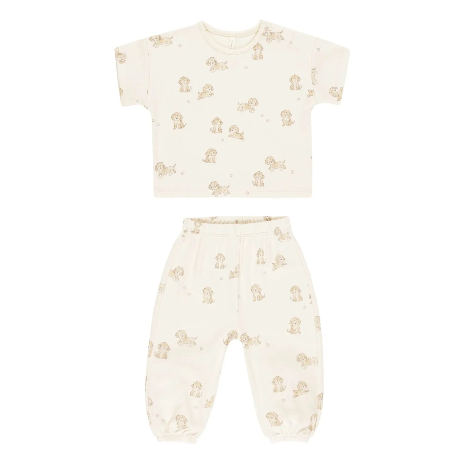 Quincy Mae - Conjunto de camiseta y pantalón | Crudo