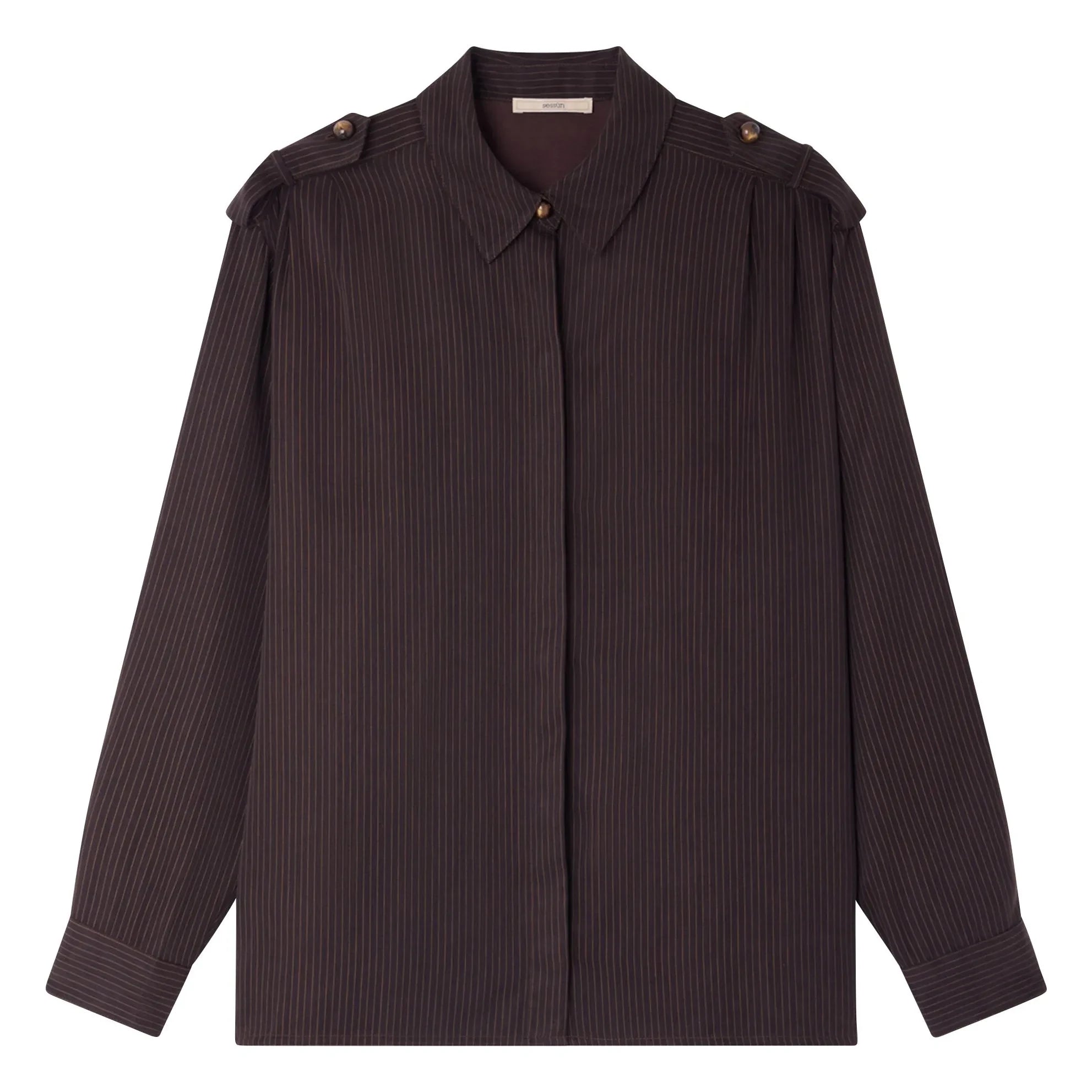 Sessùn - Camisa Ginnie de rayas | Marrón