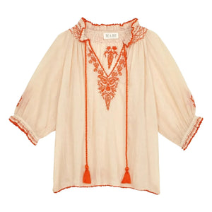 M.A.B.E. - Blusa de algodón Talia | Naranja Coral