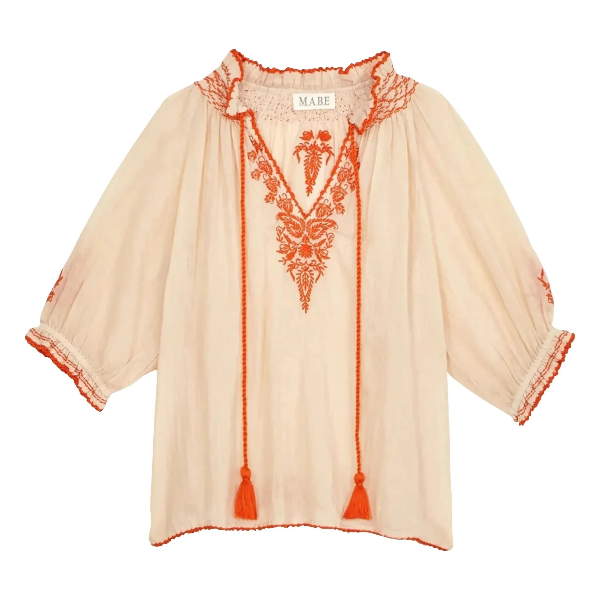 M.A.B.E. - Blusa de algodón Talia | Naranja Coral