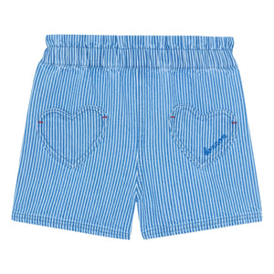 Bonton - Shorts con bolsillos en forma de corazón a rayas Melanie | Azul