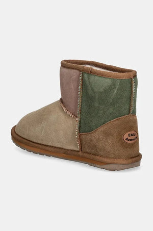 Botas de caña baja Wallaby Mini Patchwork de ante para niños de Emu Australia