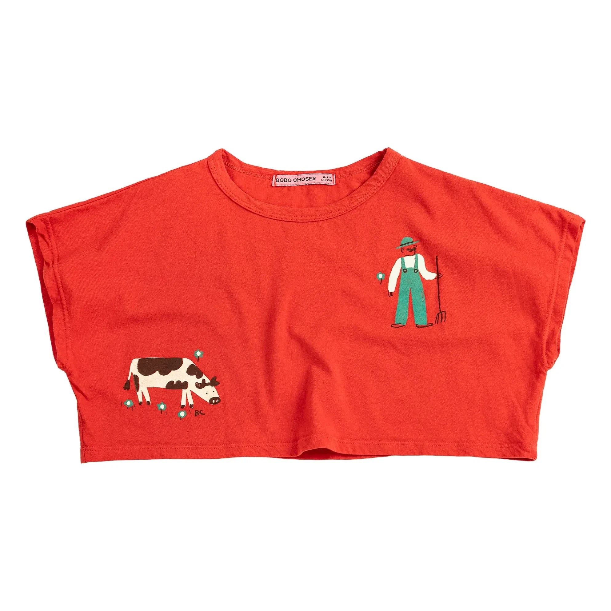 Bobo Choses - Camiseta de algodón orgánico Crop Farm | Rojo