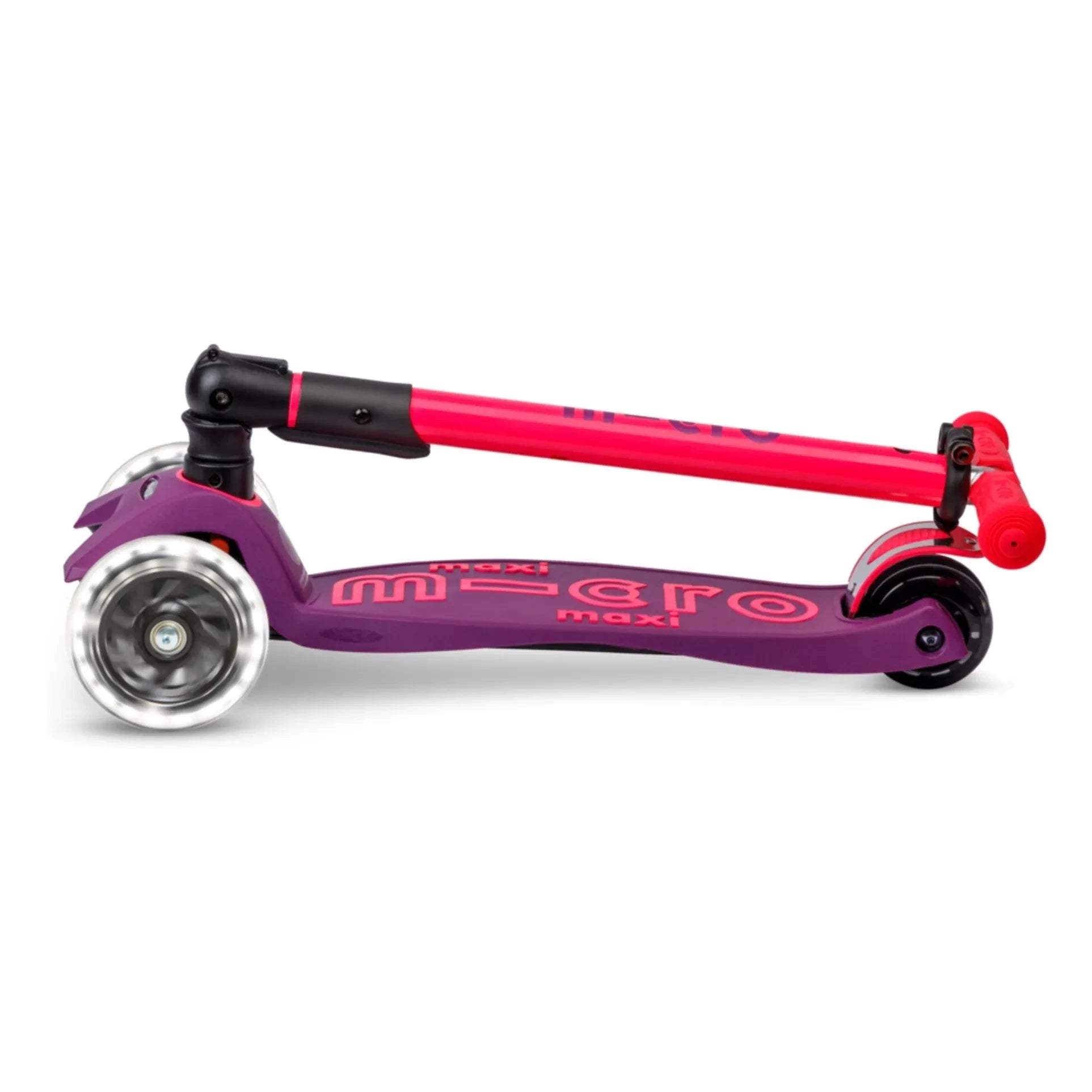 Patinete Micro - Maxi Plegable Neón LED | Rosa