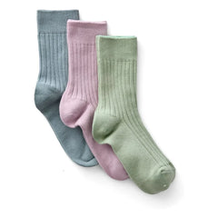 Soor Ploom - Set de 3 pares de calcetines acanalados | Azul hielo