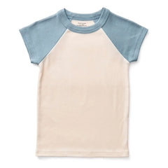 Soor Ploom - Camiseta de sóftbol de algodón orgánico bicolor | Azul hielo