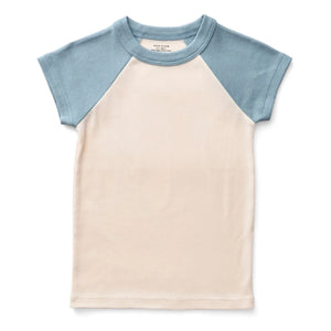Soor Ploom - Camiseta de sóftbol de algodón orgánico bicolor | Azul hielo