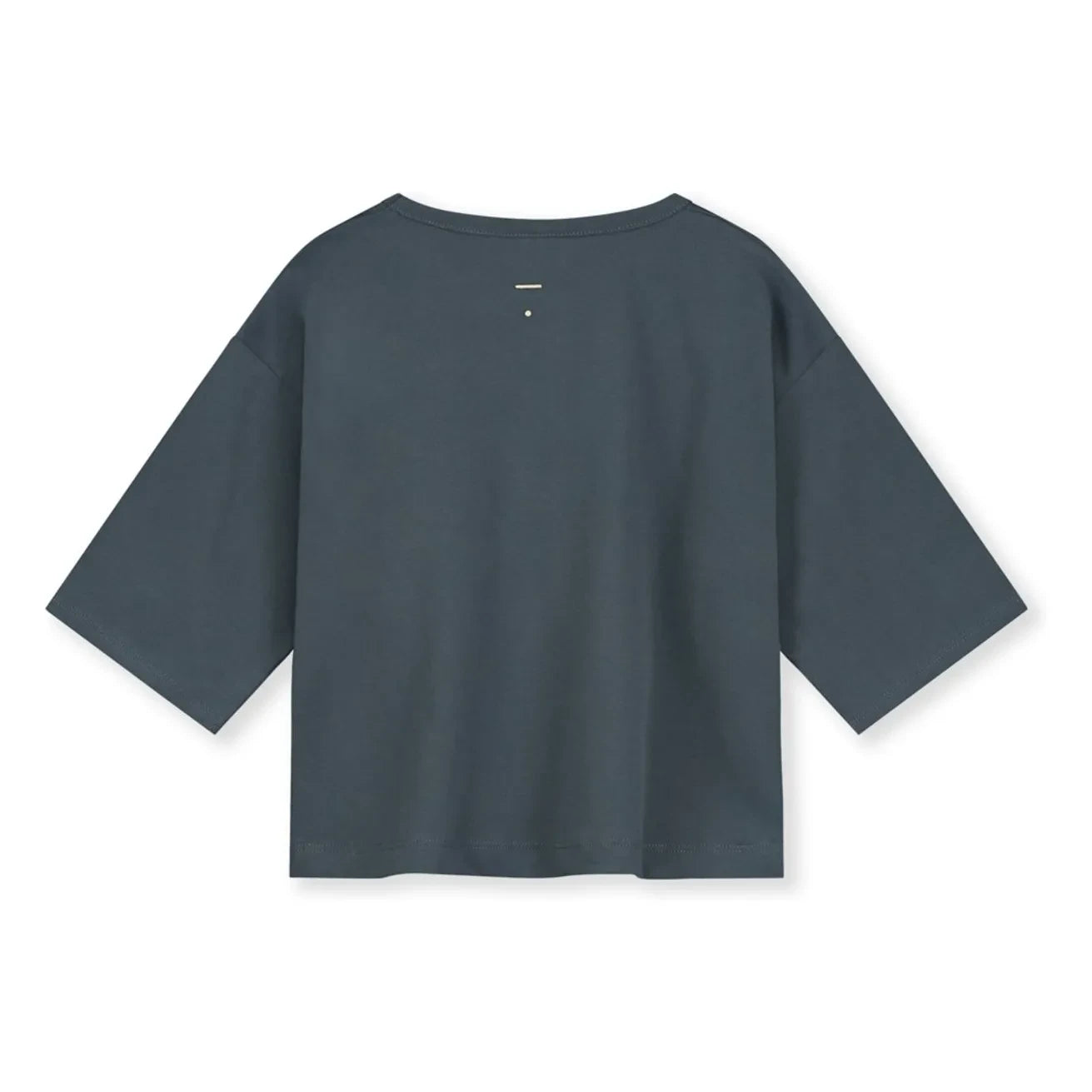 Gray Label - Camiseta de algodón orgánico con manga 3/4 | Azul Gris