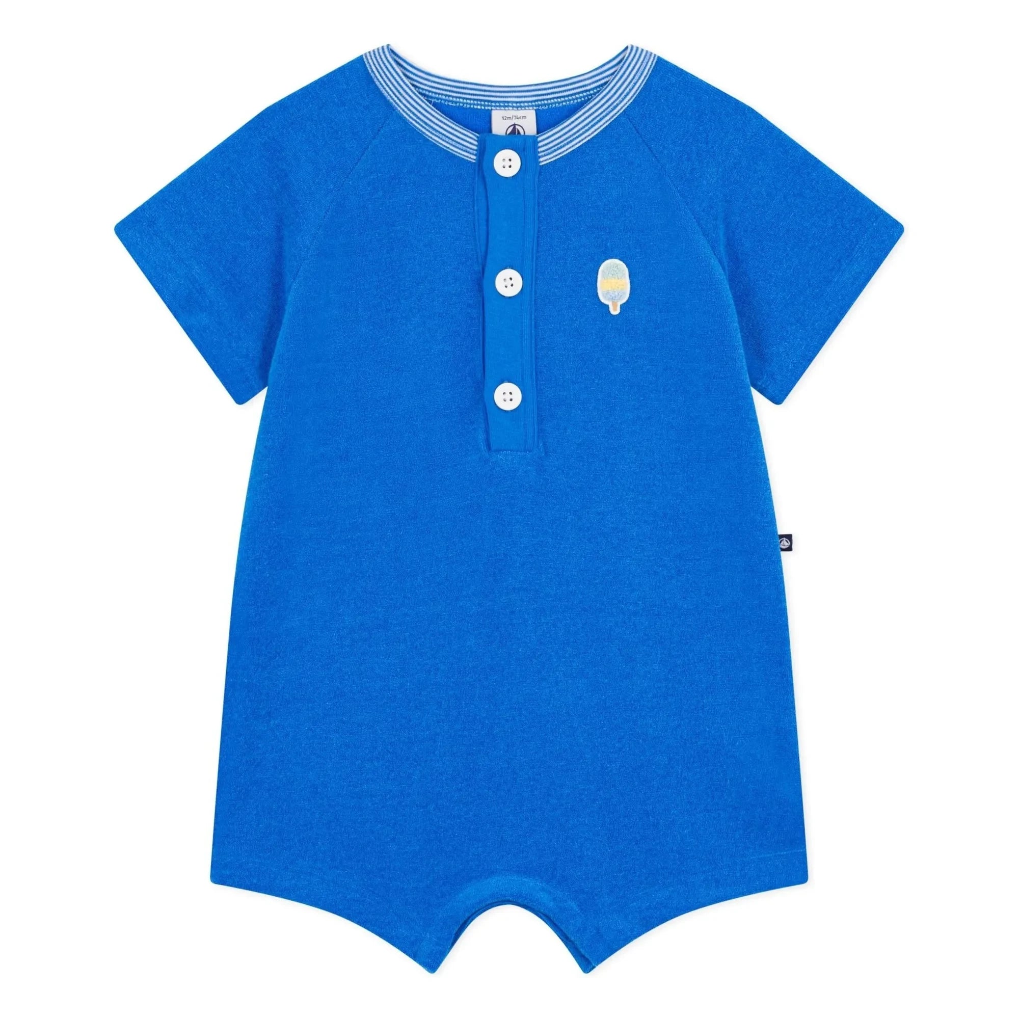 Petit Bateau - Pantalón corto mono de color liso | Azul real