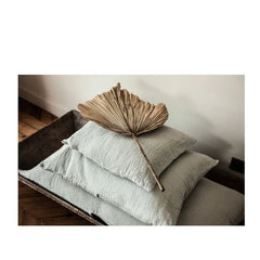 Otoño - Almohada jacquard de algodón orgánico | Blanco leche