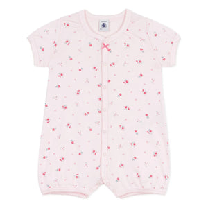 Petit Bateau - Pijama de una pieza con estampado floral | Rosa