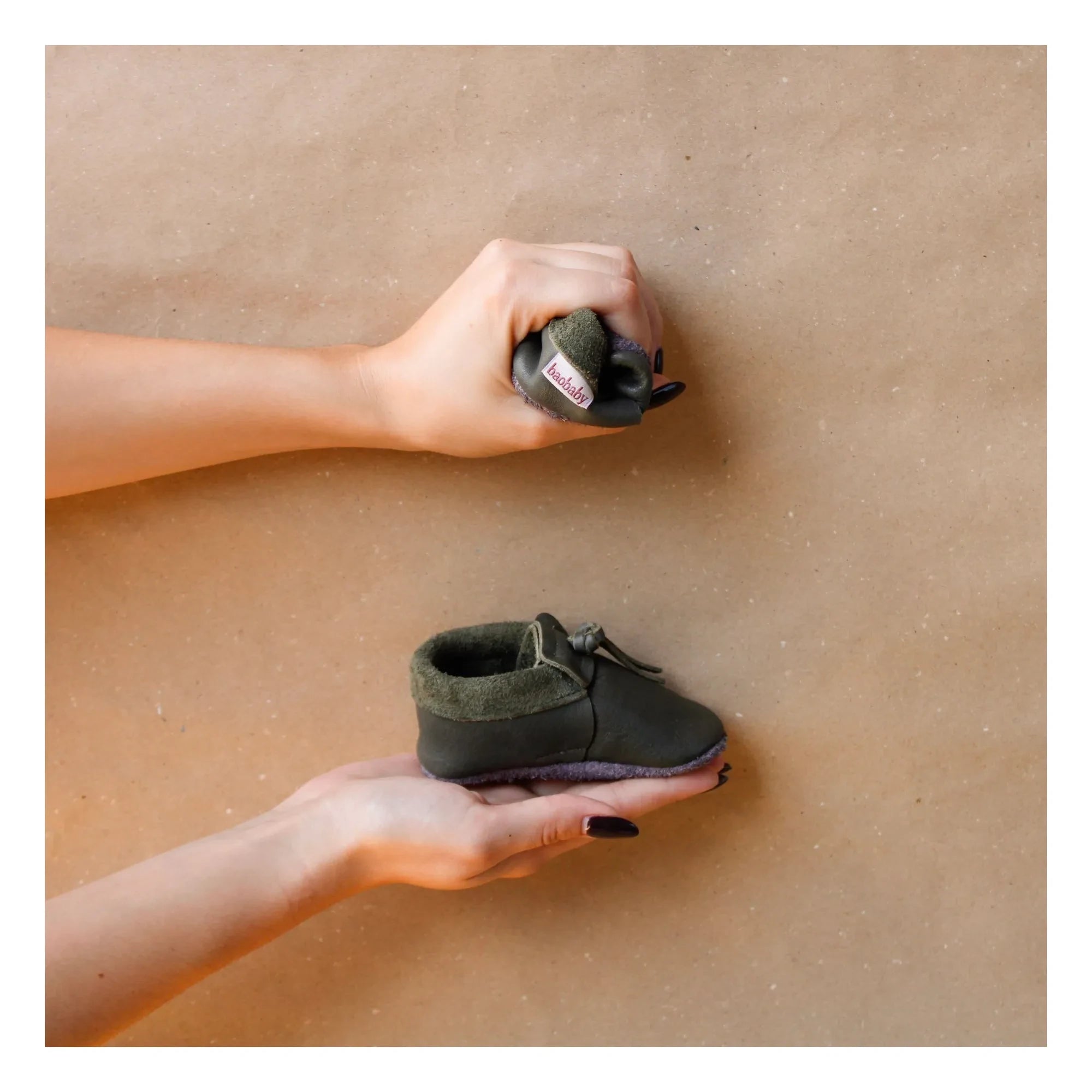 Baobaby - Pantuflas de cuero | Verde cromo