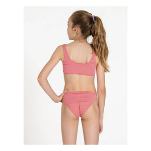 Traje de baño a rayas para niños pequeños | Rojo cereza