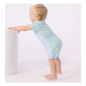 Petit Bateau - Pijama Mono Corto de Rayas | Azul