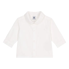 Petit Bateau - Camisa de Algodón Orgánico para Bautizo | Blanco