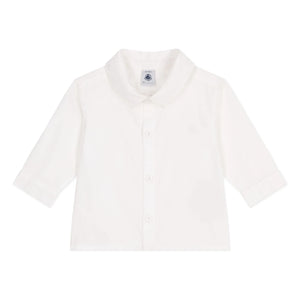 Petit Bateau - Camisa de Algodón Orgánico para Bautizo | Blanco