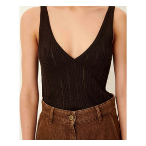 Sessùn - Camiseta de tirantes de algodón Attita | Café