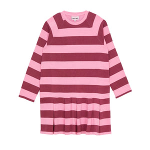 Smallable Kid - Vestido camiseta de rayas Azalea | Rosa caramelo