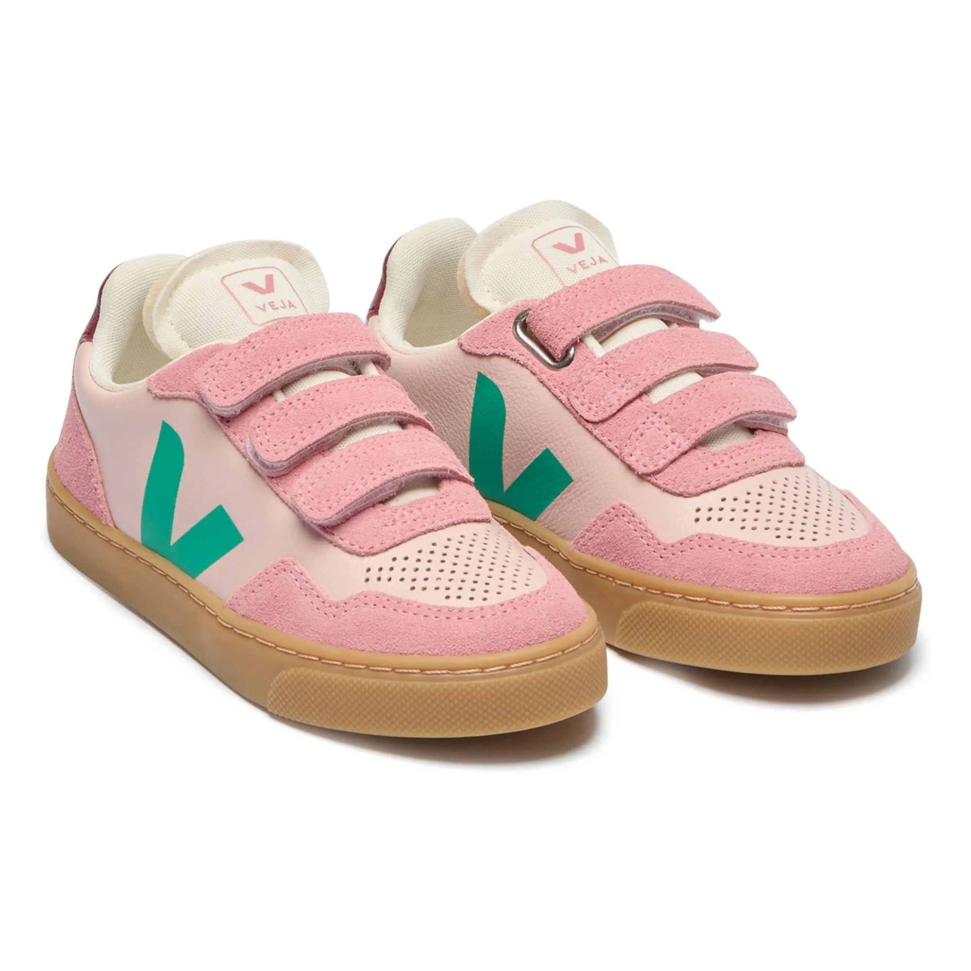 Veja - Zapatillas con Cordones de Piel V-90 Pequeña O.T. | Rosa