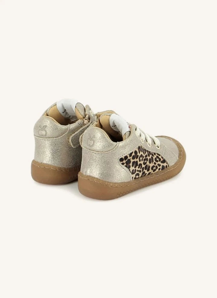Pom d'Api - Yaka Yıldız Leopar Işıltılı Sneakers | Gümüş
