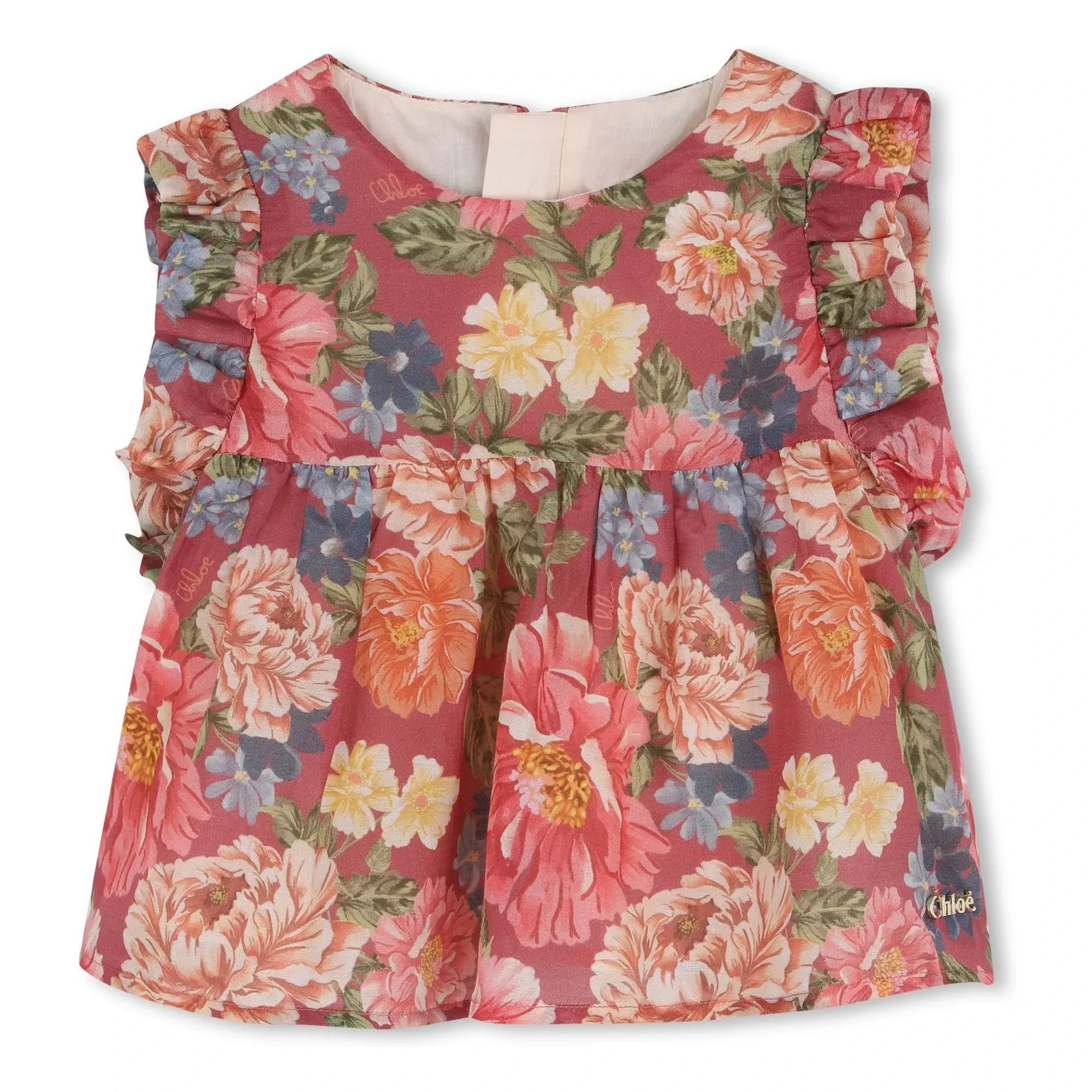 Chloé - Conjunto de top y braguita Fleurie de algodón orgánico | Palo de rosa