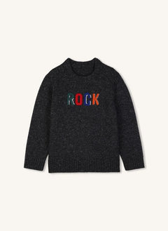 Zadig & Voltaire - Suéter bordado en lana de roca gris antracita