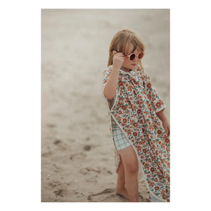 Grech & Co - Albornoz de Algodón Orgánico con Estampado Floral | Crudo