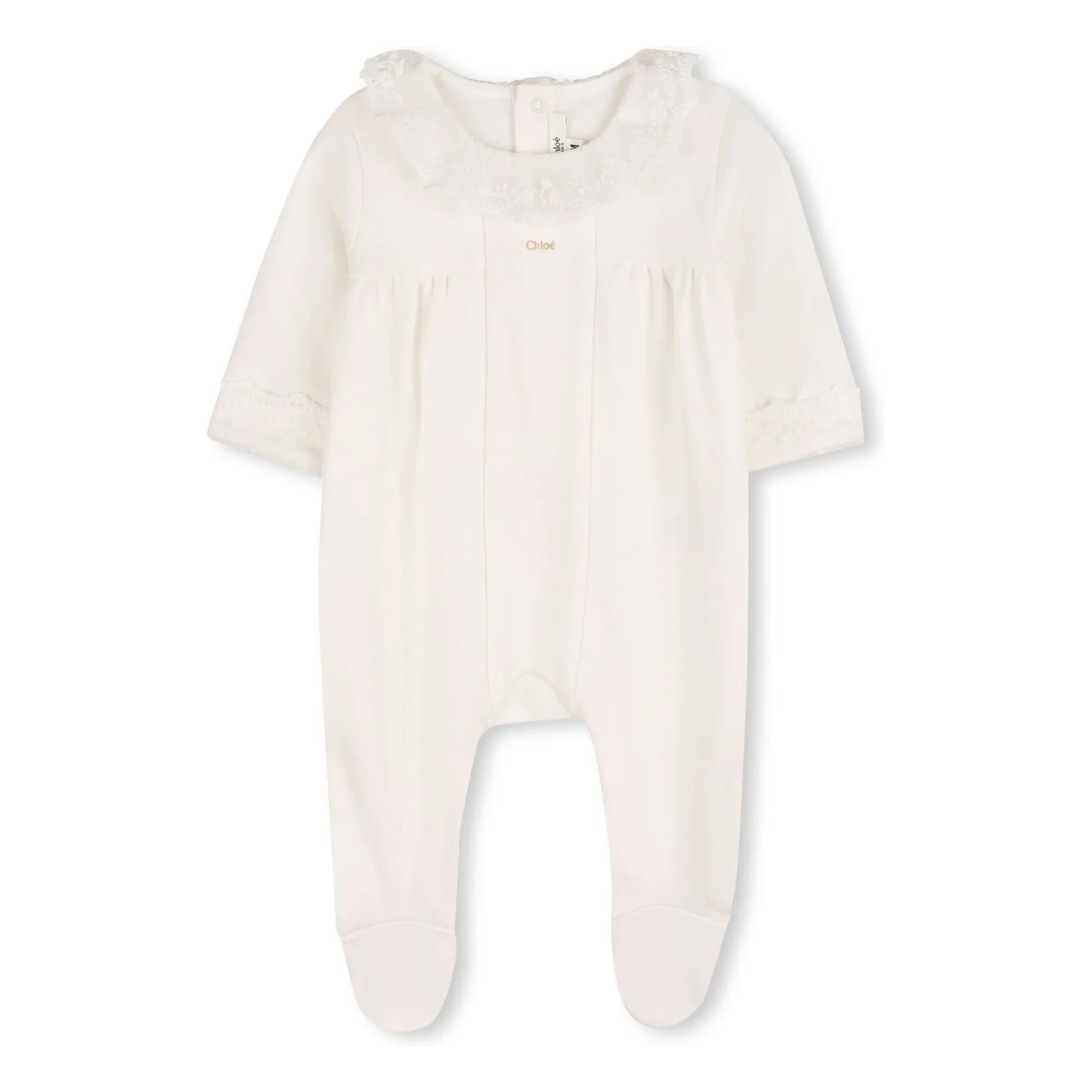 Chloé - Set de pijama y manta de algodón orgánico | Blanco