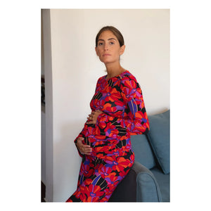Paloma Collection - Pantalones Premamá Andrea Flower Power | Rojo