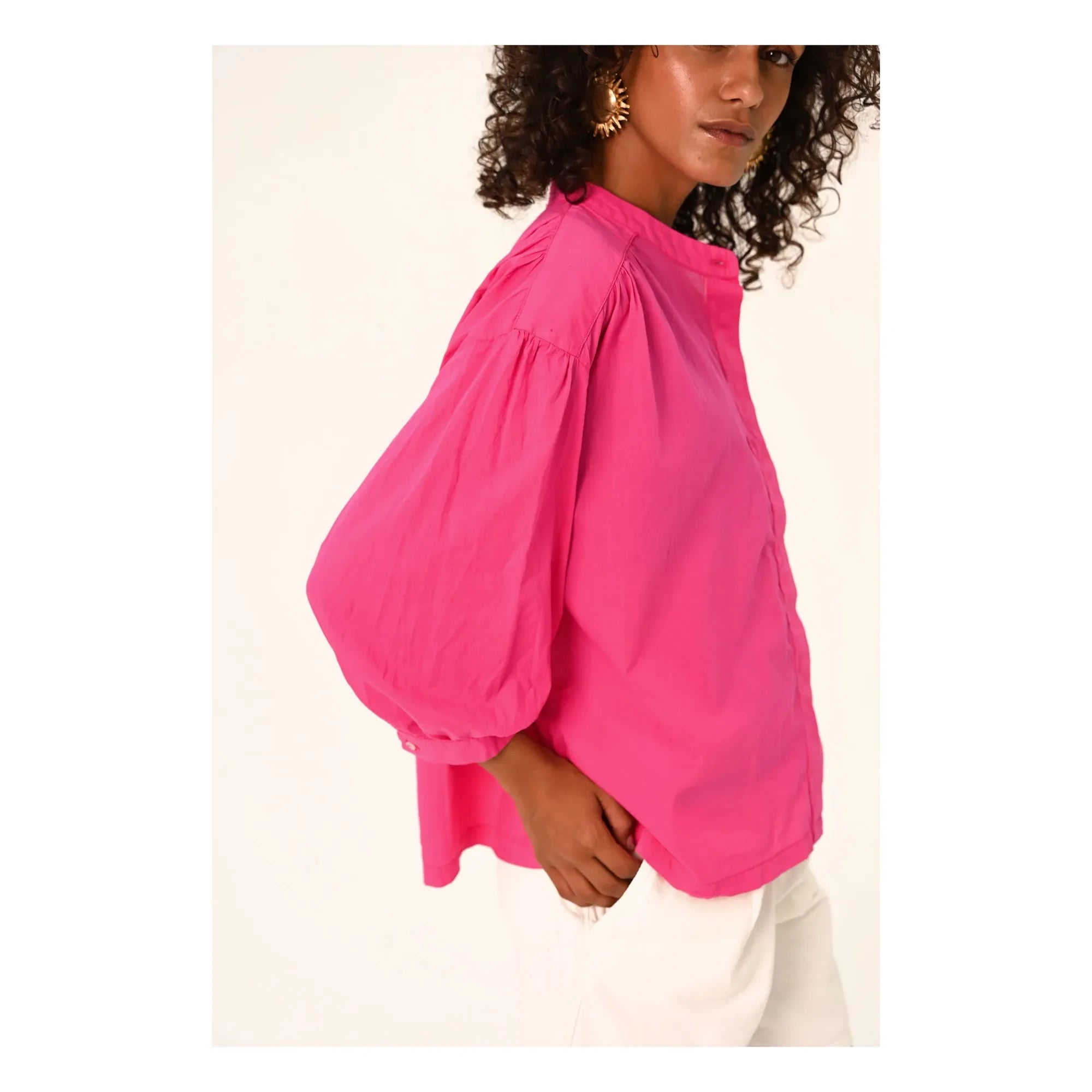 Sacrécoeur - Blusa Carla Hibis Poplin | Frambuesa