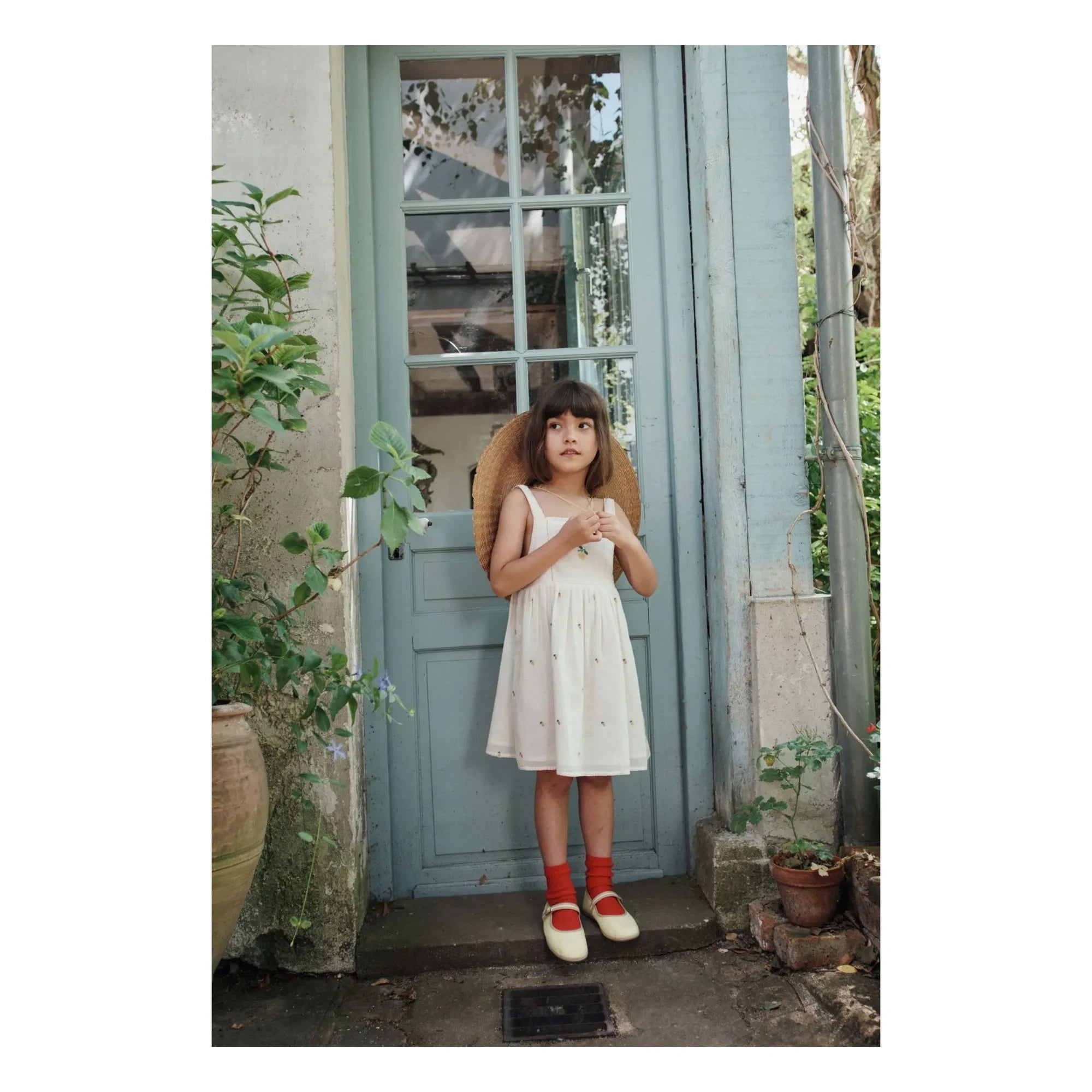 Emile et Ida - Vestido con bordado de limón | Crema