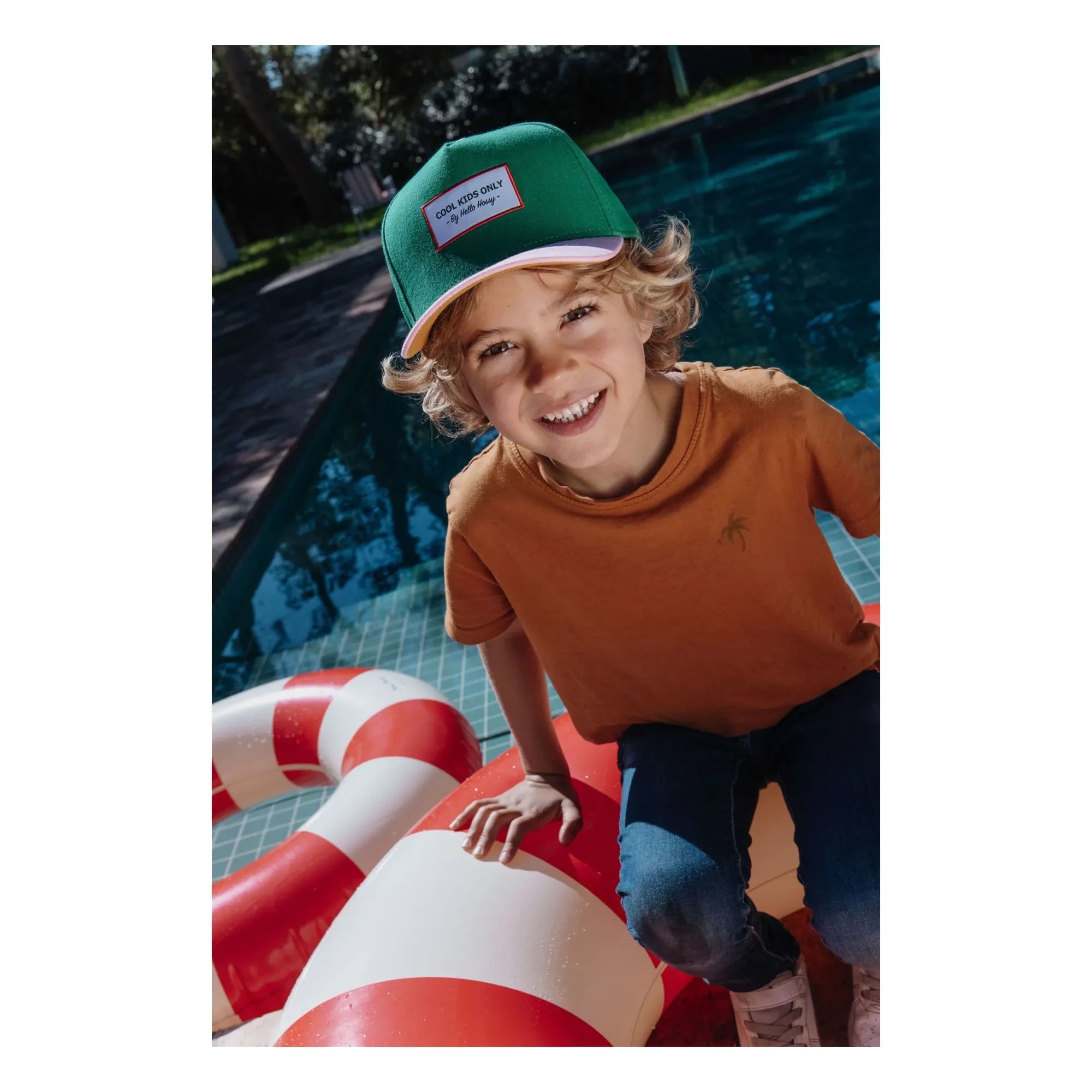 Hello Hossy - Gorra mini curva con visera de algodón orgánico | Verde cromo