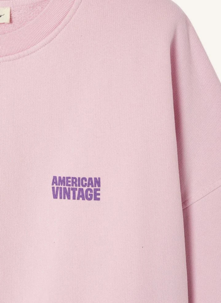 American Vintage - Plizzy Pamuklu Sweatshirt | Açık Pembe