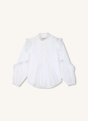 Zadig & Voltaire - Blusa Gisele con Volantes | Blanco